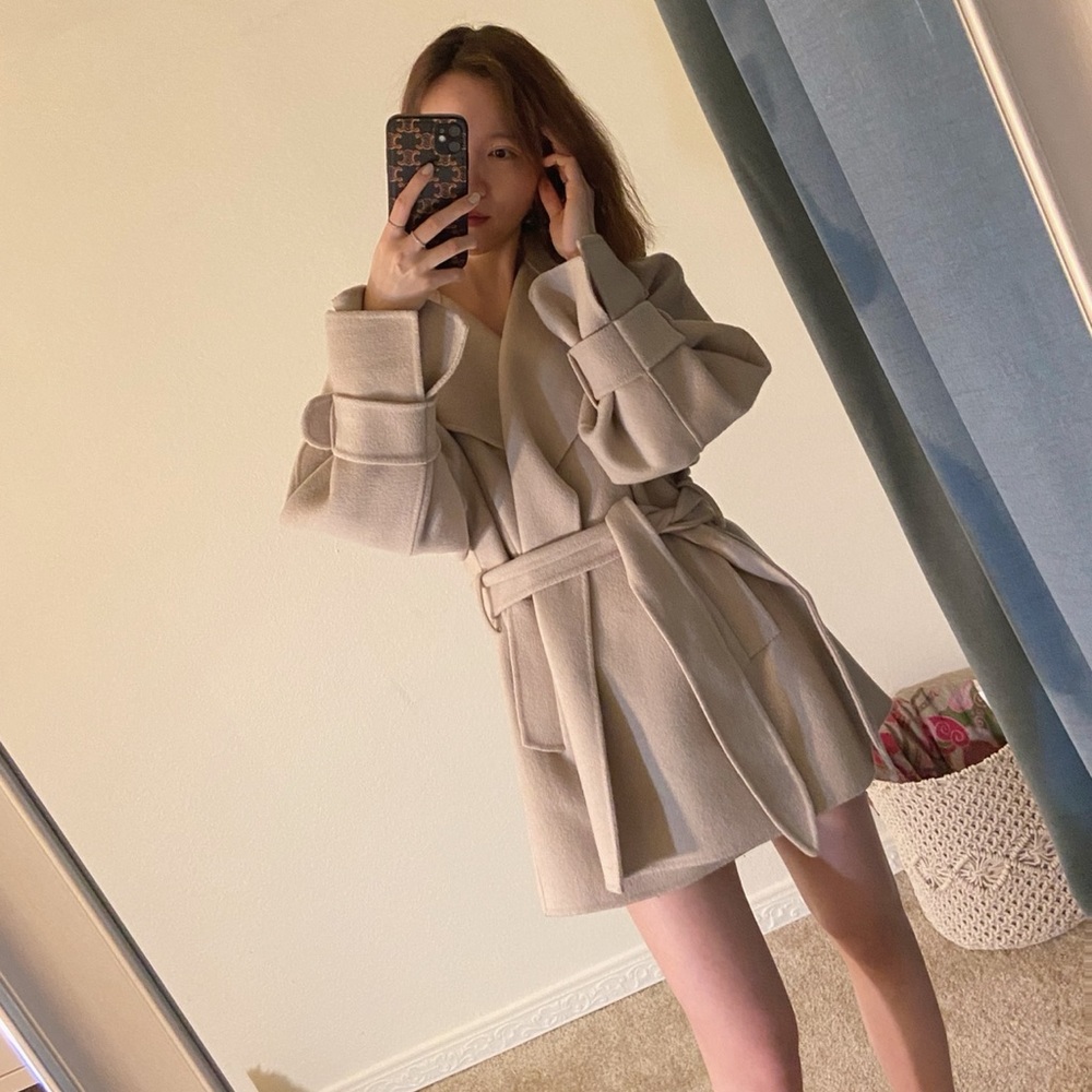 100% Wool Coat Made In Korea Hand-made Size S